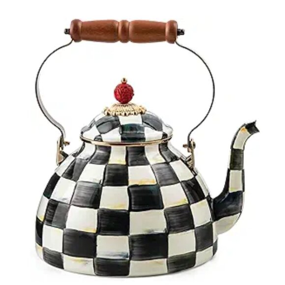 BRAND NEW MacKenzie-Childs Courtly Check Tea Kettle - Picture 1 of 1